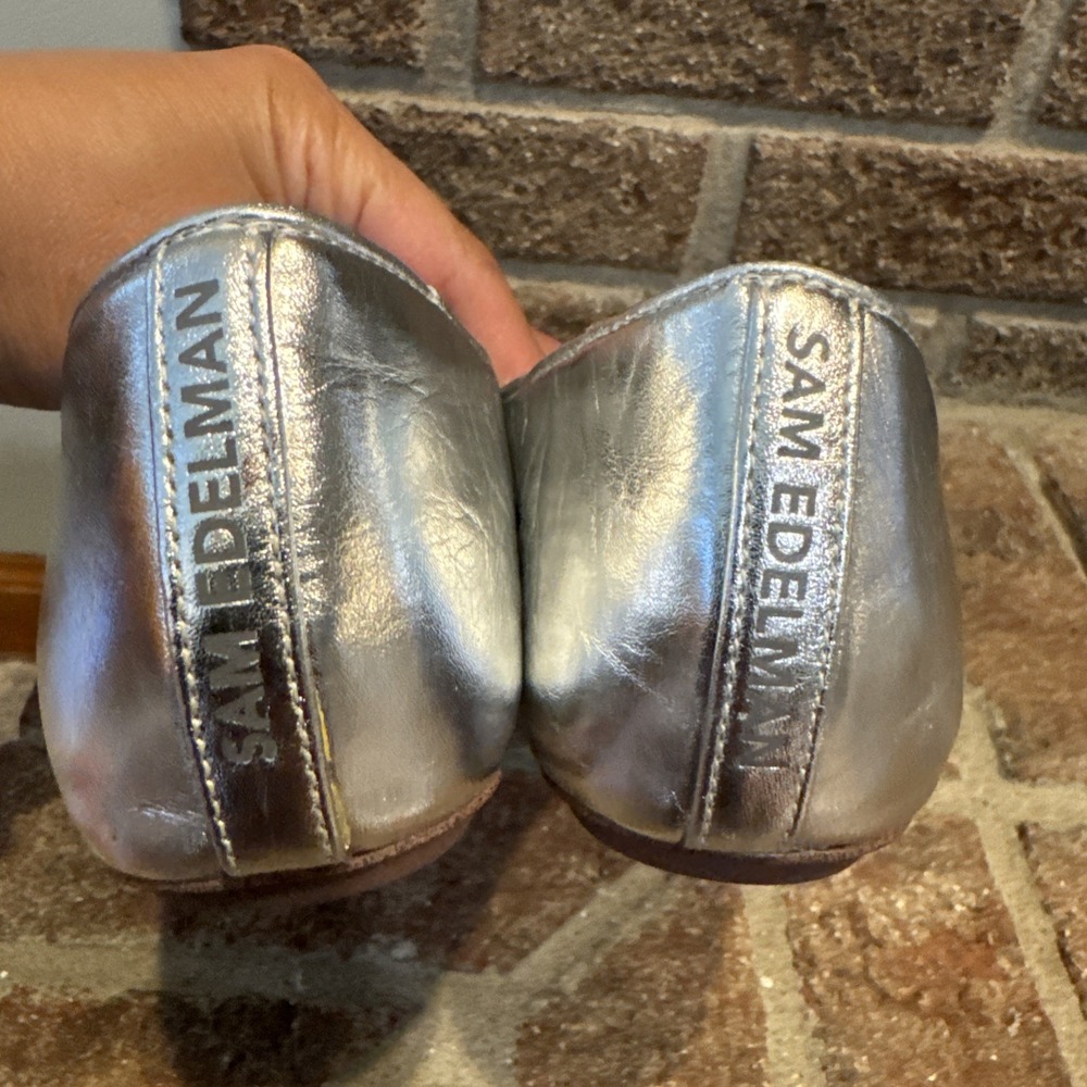 Sam Edelman Nesta Women's Silver Pointed Toe Mary Jane Flats Size 7.5 #513 - Picture 12 of 16